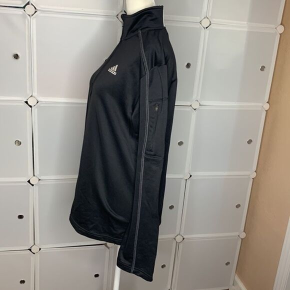 Adidas Black 1/4 Zip Long Sleeve Pullover Size Small - Picture 4 of 15